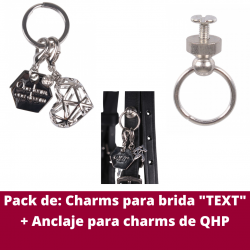Pack de: Charms para brida "TEXT" + Anclaje para charms de QHP
