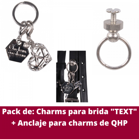 Pack de: Charms para brida "TEXT" + Anclaje para charms de QHP