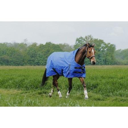 Oferta de Manta de Exterior "TYREX AISANCE 1200D" HIGH NECK Impermeable EQUITHÈME para Poni Azul Talla 105 cm Acolchado 0 gramos
