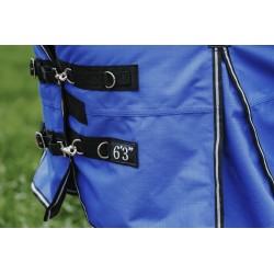 Oferta de Manta de Exterior "TYREX AISANCE 1200D" HIGH NECK Impermeable EQUITHÈME para Poni Azul Talla 105 cm Acolchado 0 gramos 2