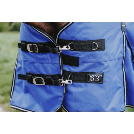 Oferta de Manta de Exterior "TYREX AISANCE 1200D" HIGH NECK Impermeable EQUITHÈME para Poni Azul Talla 105 cm Acolchado 0 gramos