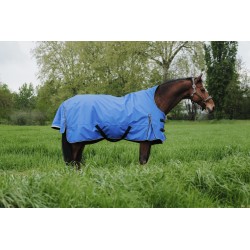 Oferta de Manta de Exterior "TYREX AISANCE 1200D" HIGH NECK Impermeable EQUITHÈME para Poni Azul Talla 105 cm Acolchado 0 gramos