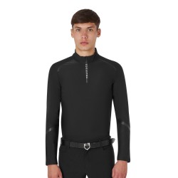 OT Polo de entrenamiento de manga larga para Hombre de EQUESTRO Negro Talla M