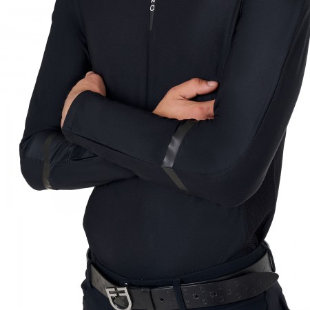 OT Polo de entrenamiento de manga larga para Hombre de EQUESTRO Negro Talla M
