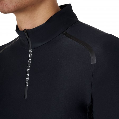OT Polo de entrenamiento de manga larga para Hombre de EQUESTRO Negro Talla M
