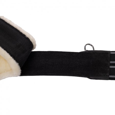 OT Cincha barriguera con borreguito desmontable de QHP Negro Talla 125
