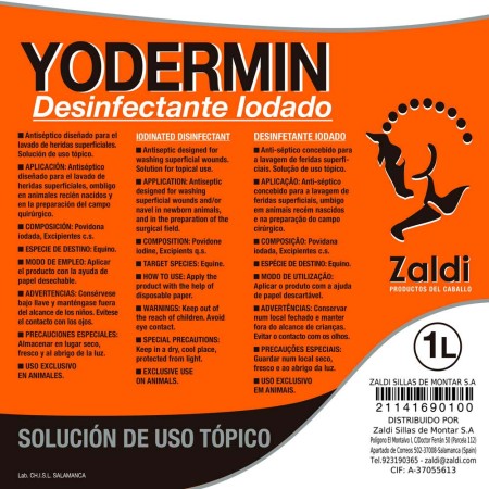 Desinfectante Yodado "YODERMIN 1 litro" de ZALDI