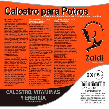 Calostro para potros 6x15gr de ZALDI