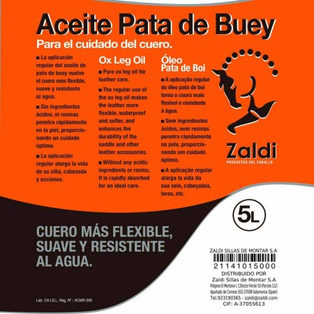 Aceite de pata de buey para Cuero de  Zaldi