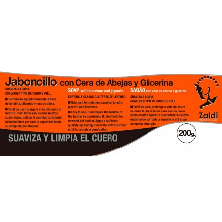 Jaboncillo para cuero con cera de abejas y glicerina Zaldi