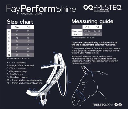 Brida de Doble Rienda de Charol "FAYPERFORM" de PRESTEQ