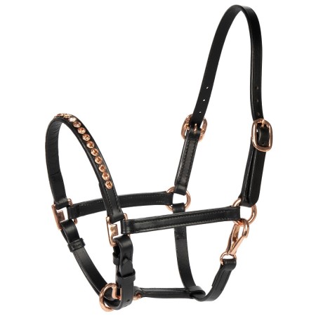 Cabezada de Cuero para Poni/Potro "CRYSTAL ROSEGOLD" de HARRY'S HORSE