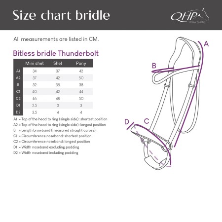 Cabezada de Montar Bitless "THUNDERBOLT" de QHP