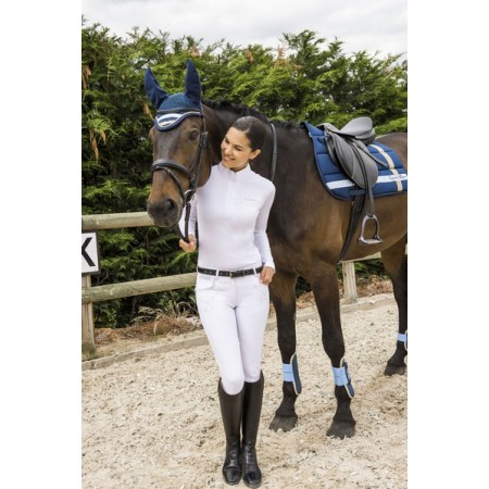 Polo EQUI-THÈME "Mesh" manga larga