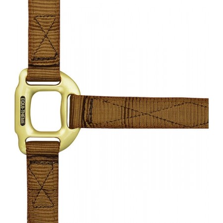 Cabezada de cuadra de nylon con hebillas satinado dorado de EQUITHÈME