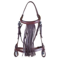 Cabezada vaquera Zaldi Extra artesana con ahogadero color tostado