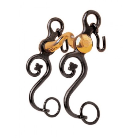 Bocado vaquero pavonado con embocadura inox ROLDAN Real Escuela