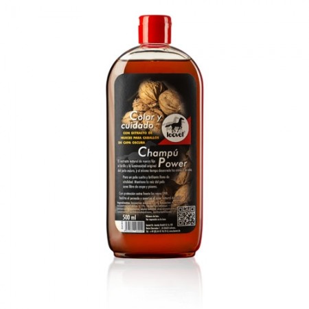 Champú Power para caballos de pelaje oscuro 500ml de LEOVET 