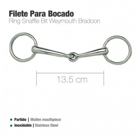 Filete para bocado Ring Snaffel Bit Bradoon