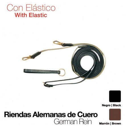 Riendas Alemanas de Cuero con Elástico de ZALDI