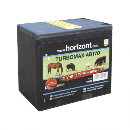 Pila Alcalina de Pastor Eléctrico 9V/170AH Turbomax de HORIZONT