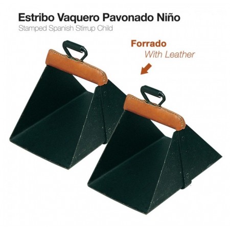 Estribo vaquero pavonado forrado NIÑO