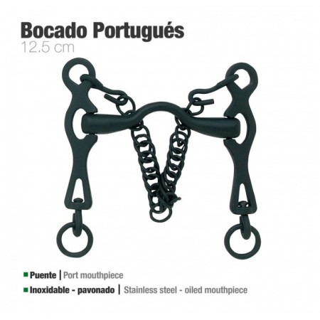 Bocado portugués Zaldi inox Pavonado 217981Mk
