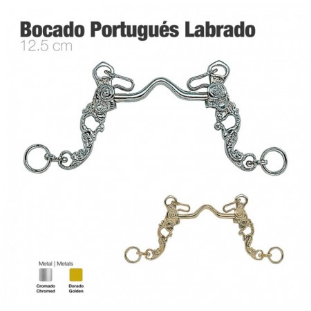 Bocado portugués labrado 12,5 cm