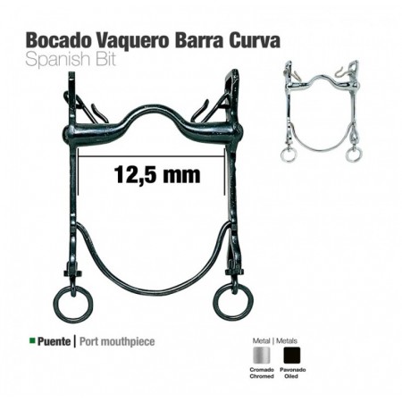 Bocado vaquero barra curva 21797C cromado 12.5 cm