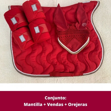 Conjunto de Doma para Caballo de Orejeras + Mantilla + Vendas