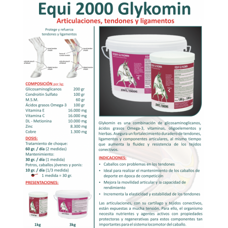 Complemento alimenticio para caballos Glykomin Equi 2000