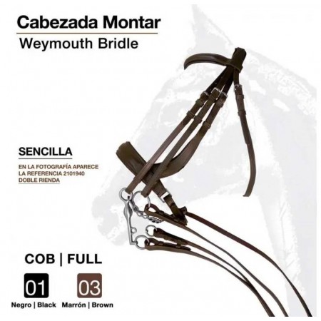 Cabezada de Montar Inglesa Sencilla de Zaldi