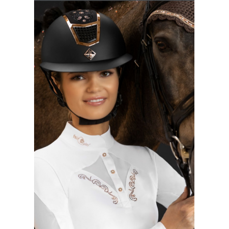 Casco de Montar a Caballo Quantinum Chic con Visera Plana de Fair Play