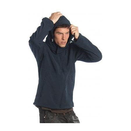Chaqueta hombre Softshell con capucha transpirable y resistente al agua  