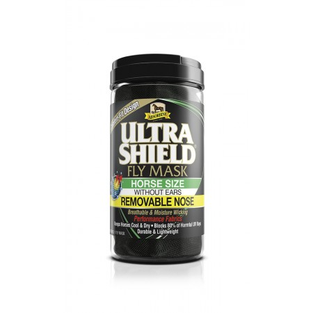 Máscara Antimoscas sin Orejas y con Protector Nasal "ULTRASHIELD" de ABSORBINE