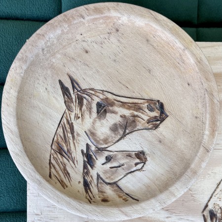 Juego de Madera Tabla, Pala y  Cuenco Dibujados a Mano