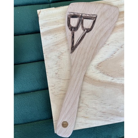 Juego de Madera Tabla, Pala y  Cuenco Dibujados a Mano