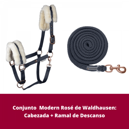 Conjunto de Cabezada + Ramal de Descanso Modern Rosé de Waldhausen