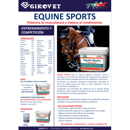 Equine Sports Reforzante físico y muscular del Deporte de NUTRILABS