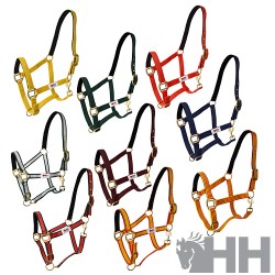 Cabezada de cuadra "NYLON DOBLE CON MOSQUETON" de HISPANO HIPICA
