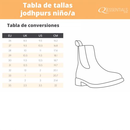 Jodhpur de Goma con Cuero Sintético para Niños/as de QHP