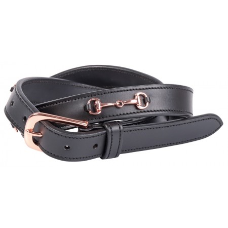 Cinturón de cuero "ROSEGOLD BIT" de...