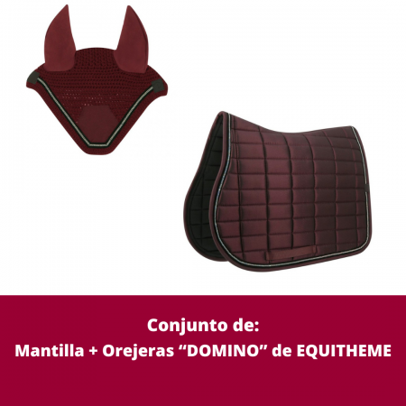 Conjunto  de mantilla y orejeras Domino de Equitheme