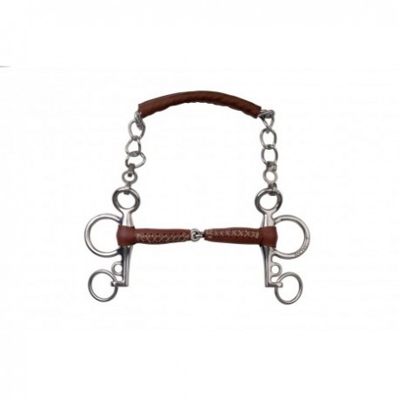 Pelham de cuero "PINCHLESS" con camas cortas de METALAB