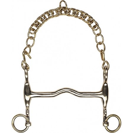 Bocado de doma para caballo "l'hotte" de Feeling macizo con cama corta