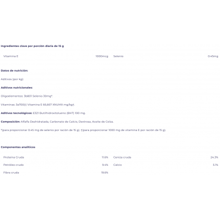 VITAMIN E & SELENIUM™ en polvo 1kg de Equine America