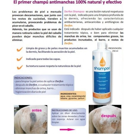 Champú natural antimanchas para caballo "Shampoo" de Derfen