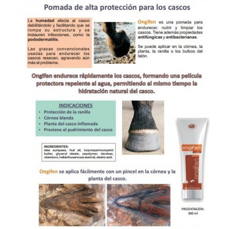 Ongifen, crema-ungüento 100% natural, fungicida y anti-humedad para sanear los cascos (300 ml)