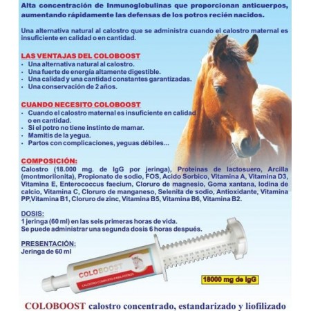 Coloboost, calostro completo para potros (jeringa 60 ml)