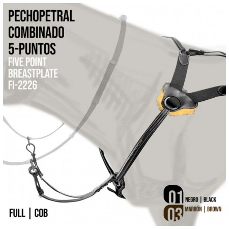 Oferta de Pechopetral combinado "5 PUNTOS" de ZALDI Negro Talla Full